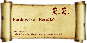 Roskovics Renátó névjegykártya