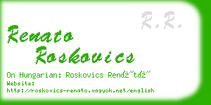 renato roskovics business card